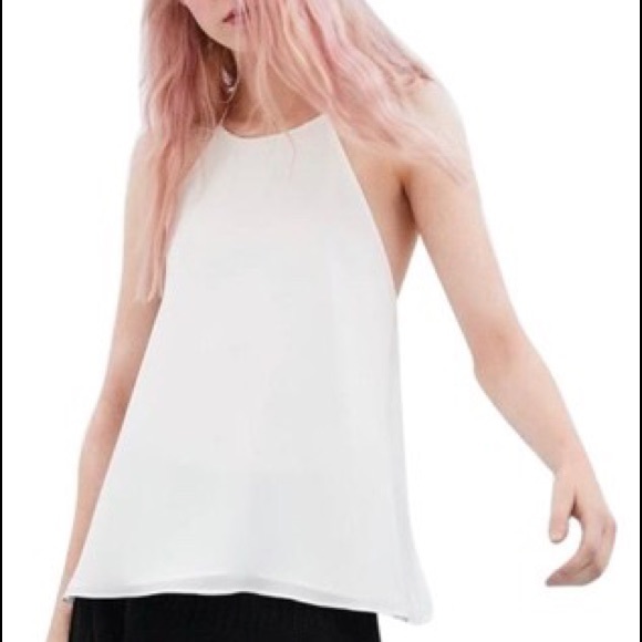 Zara Tops - Zara White Chiffon High Neck Cami